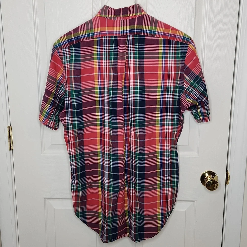 Men's Ralph Lauren classic fit short sleeve button down shirt plaid medium - Picture 4 of 6